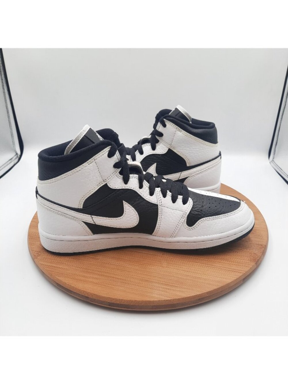 Nike Air Jordan 1 Mid SE Split Homage Womens Size 9 Shoes Black White Sneakers - Picture 5 of 10
